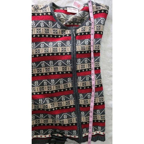 Meg Allen Liz‎ Claiborne Women's Fair Isle Cardigan Knit Christmas Sweater XL - Picture 4 of 7